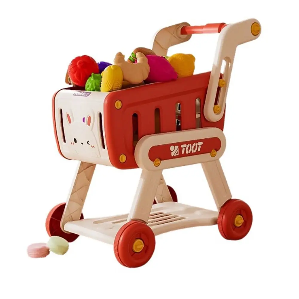 32 Teile/satz Mehrfarbige Warenkorb Spielzeug Simulation Design Obst Snacks Küche Spielzeug Supermarkt Trolley Spielen Haus
