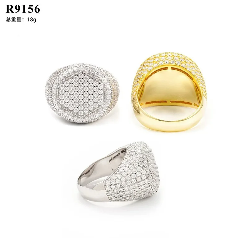 

R9156 Lefei Fashion Luxury Trendy Classic White Moissanite Exquisite Design Hexagon Rings Unisex s925 Silver Party Jewelry Gift