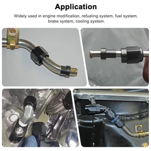 AN4 AN6 Schlauchzubehör gerade 0 Grad An4 1/4 AN6 3/8 AN8 1/2 AN10 5/8 AN12 3/4 Aluminiumadapter Schwarz anlokiertes Zubehör 8 Hauptverkaufsverbindung 12an - №2