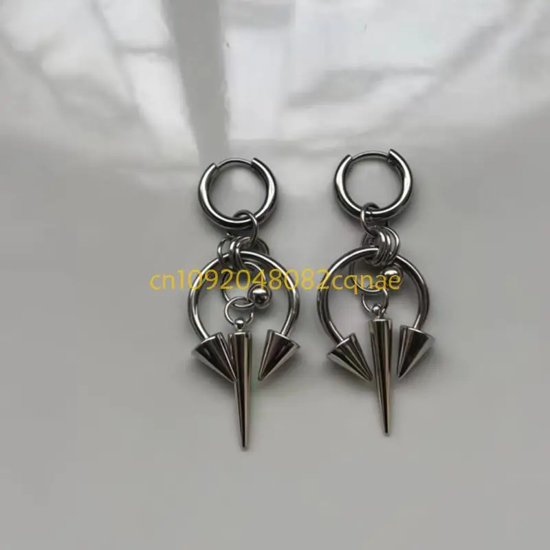 Easy to Maintain Gothic Rivet Earrings Bidirectional Designs Stainless Steel Construction for Comfortable Fit