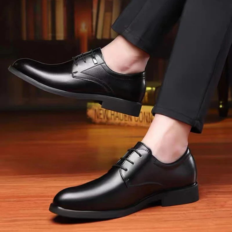 Neue Plus Size 37-49 Schuhe Herren flache Erhöhung Business Schuhe Bankett Lederschuhe für Mann britischen lässigen Hochzeits anzug Schuh