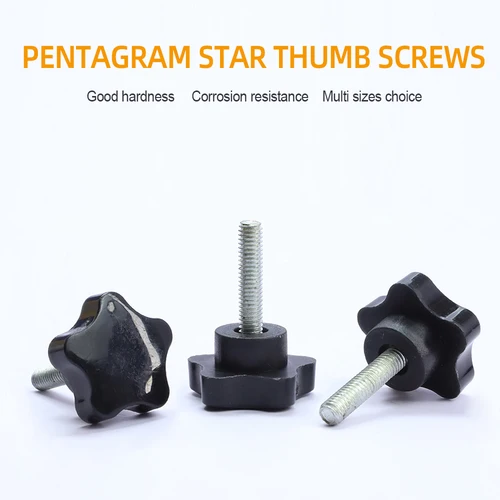 Imagen 2 del producto JUIDINTO 1-2 uds tornillo de pulgar de cabeza de cinco estrellas M6 M8 M10 Torx mango de mano rosca tornillos de estrella perilla de sujeción tornillo de máquina