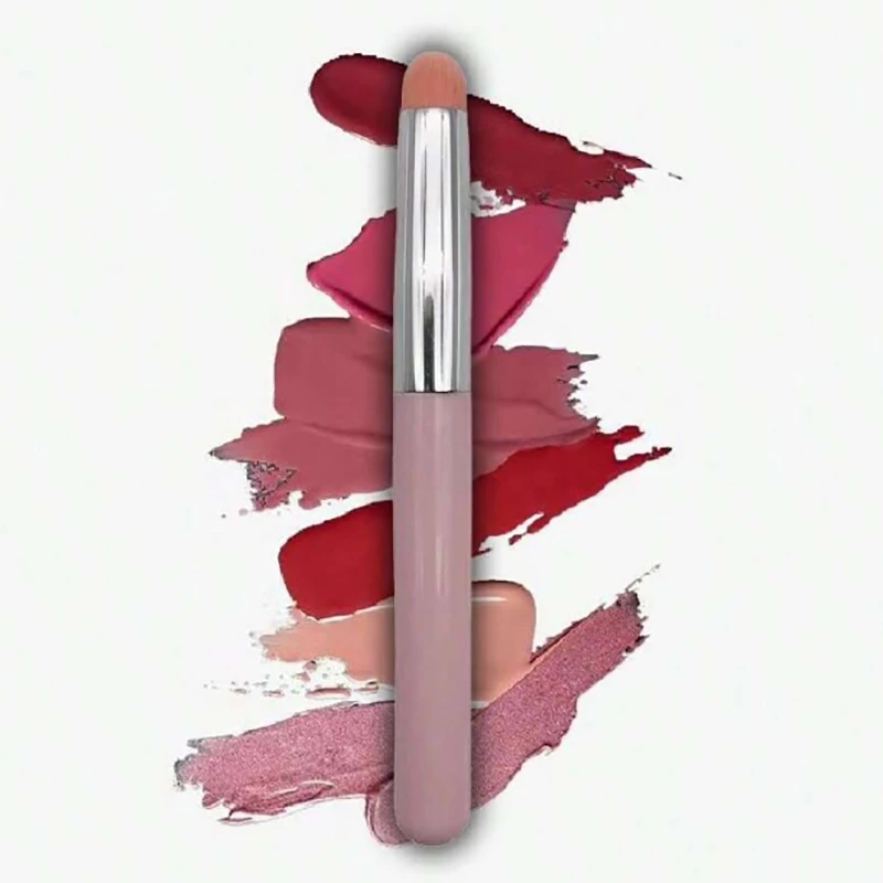 แปรงทาปากทำจากซิลิโคนอุปกรณ์ kuas Rias คอนซีลเลอร์แบบมีมุมแปรงกลมแบบพกพาเหมือนปลายนิ้วแปรงลิปสติกแบบนุ่มแปรงคอนซีลเลอร์