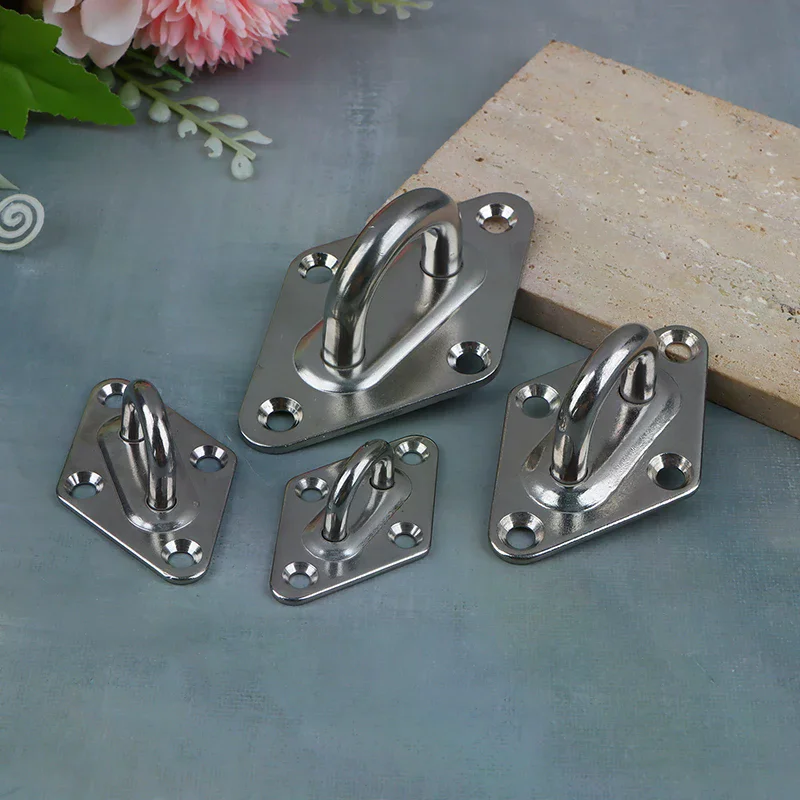 1pcs M5 M6 M8 M10 304Stainless Steel Ceiling Wall Mount Hook Heavy Duty Anchor Eye Plate For Boat Yoga Swing Hammocks