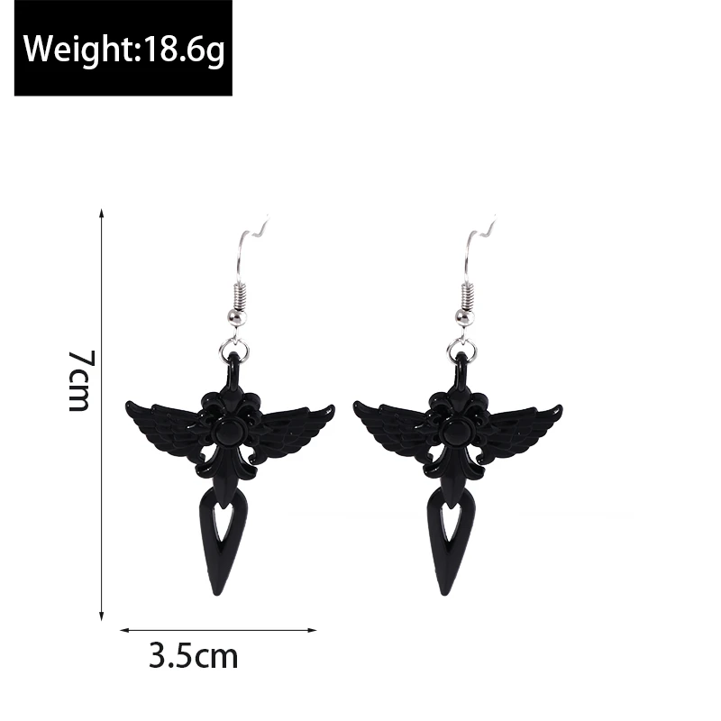 Neue Schwarze Kreuz Tropfen Ohrringe für Frauen Gothic Metall Kreuz Baumeln Haken Ohrringe Mädchen Partei Schmuck Zubehör – Detail 19