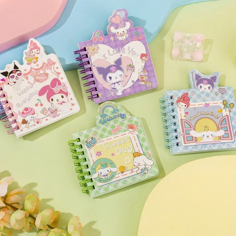 20pcs Sanrio Kuromi My Melody A7 Flip Coil Notebook Cartoon Pattern Portable Mini Note Book Student Homework Notepad Wholesale