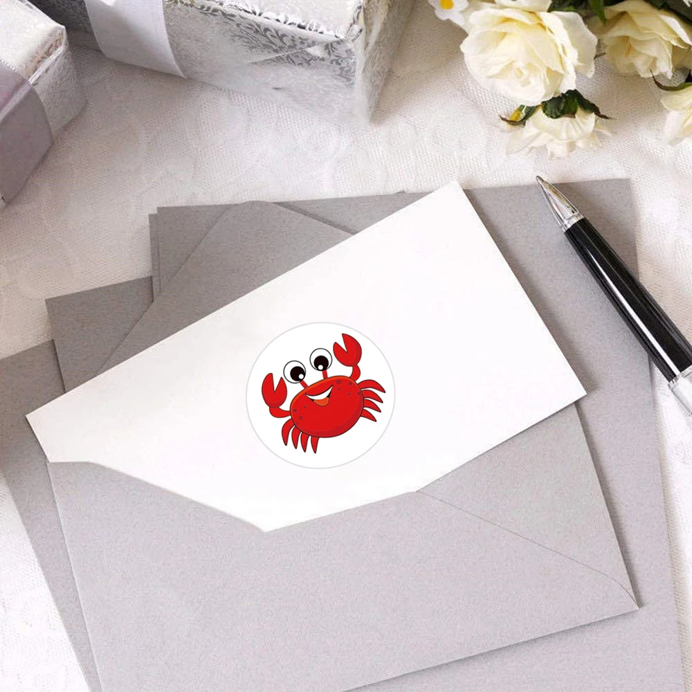 500 шт./рулон, наклейки в виде морских животных