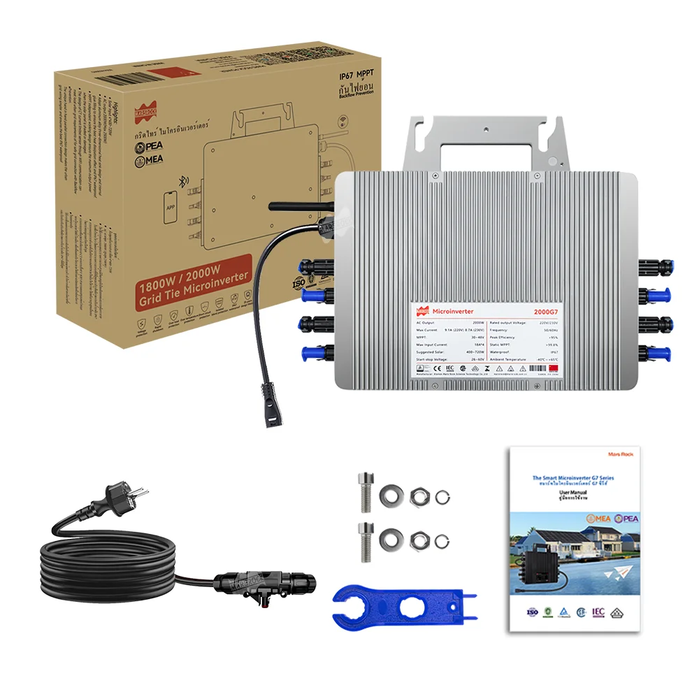 Max. 2500W MPPT-Mikrowechselrichter DC26-60V für Solarsysteme, hochwertiger, strombegrenzender Netzwechselrichter IP67 mit T40-AC-Kabel – Detail 25