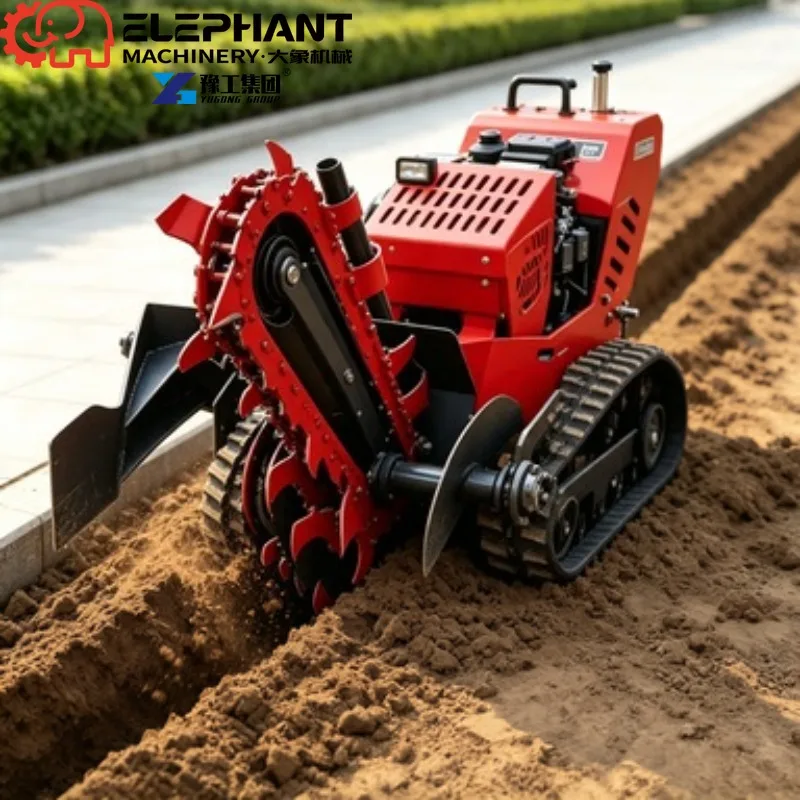 Tracked Trencher, Mini Heavy Duty Farm Trench Digging Machine Agricultural Trenching Equipment For Orchard
