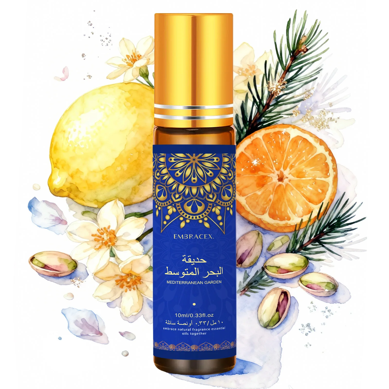 

10ml Mediterranean Garden Essential Oil حديقة البحر المتوسط Roller Fragrance Oil Eid al-Adha Gift Bodycare Massage Oil