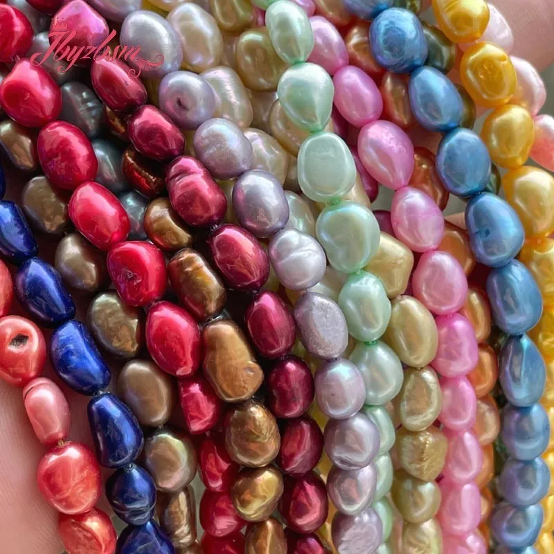 7x8-8x9mm Multicolor Freeform Potato Natural Freshwater Pearl Loose Beads 15 inches for Bracelets Necklace DIY Jewelry Making