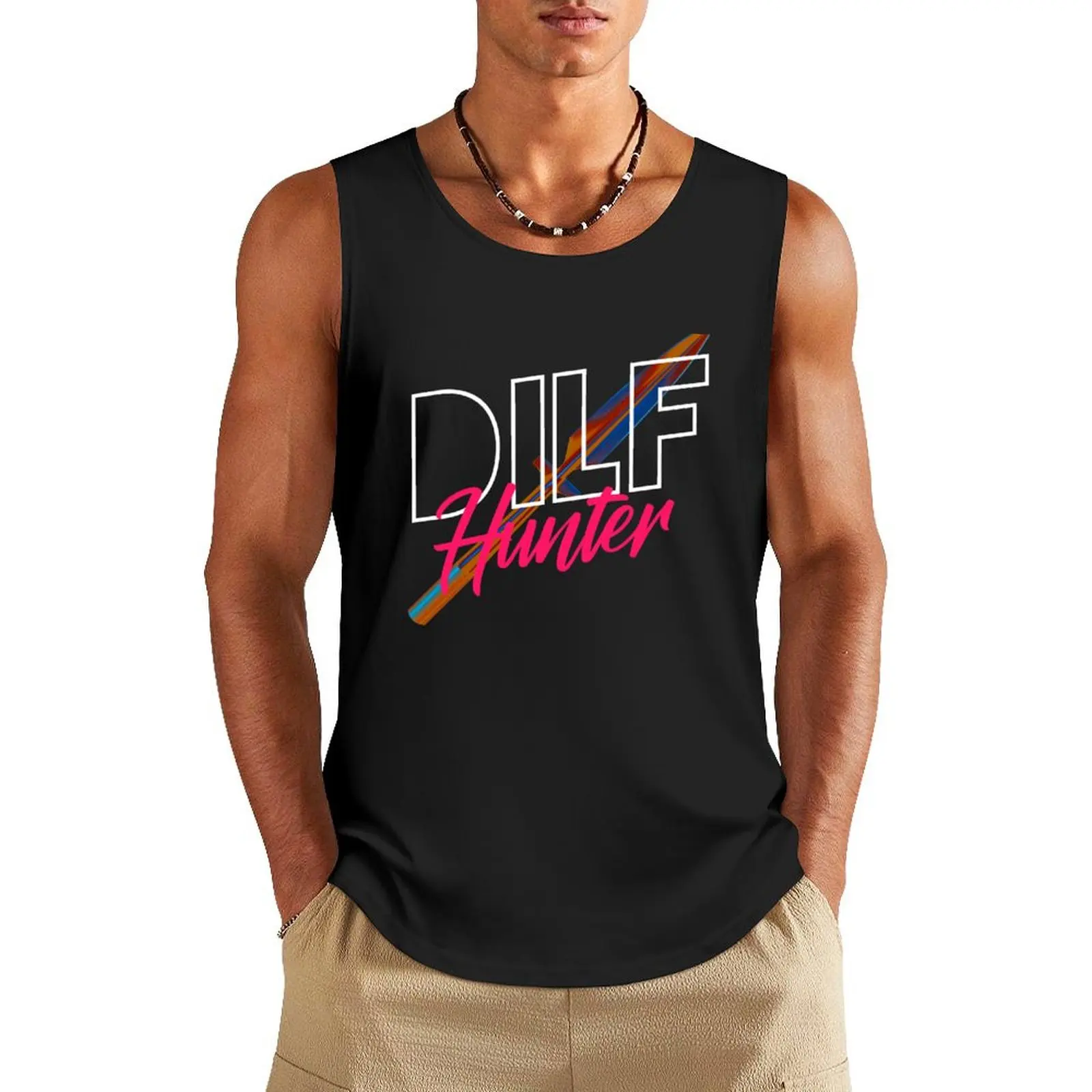 DILF Hunter Tank Top Men's summer t-shirt t-shirts for men sports suits gym shirt men