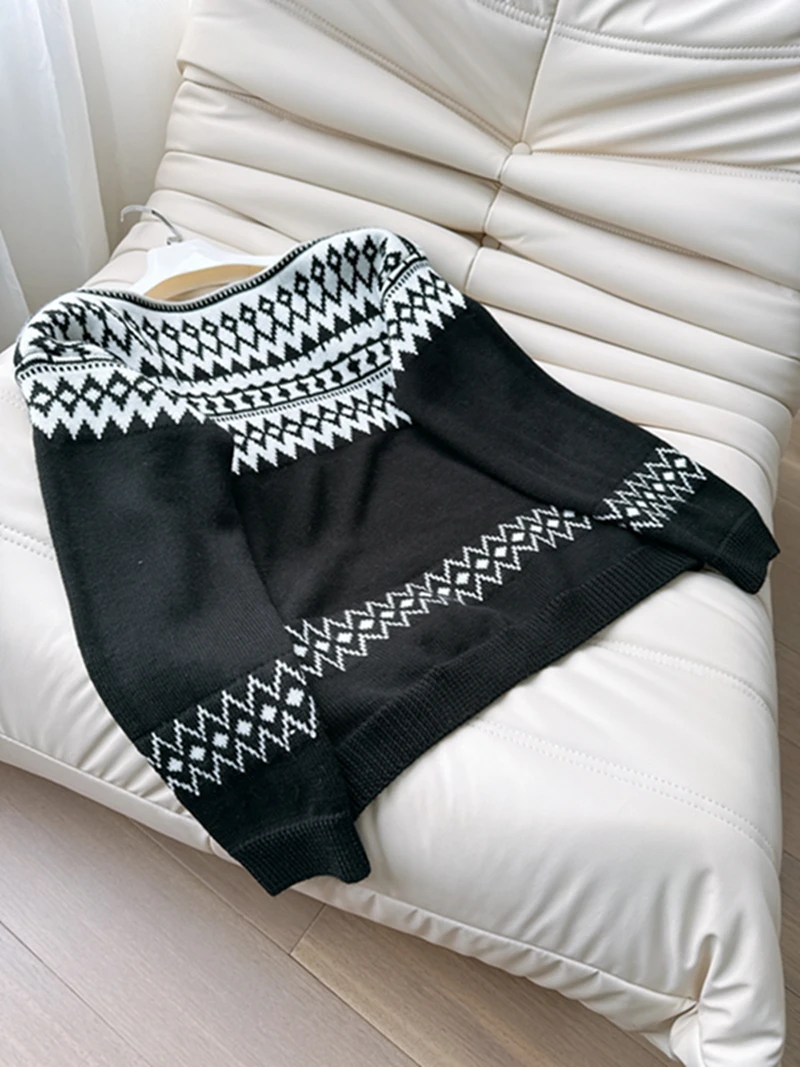 

Вязаный свитер из мягкой шерсти в стиле ретро, свободный крой, с цветными бахромами, для женщин, повседневный, с длинными рукавами