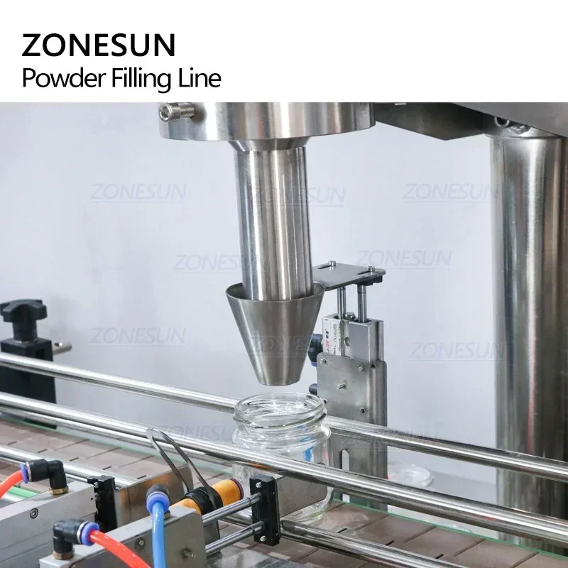 ZONESUN ZS-FAL180P9 Etichettatrice automatica per tappatura e riempimento di polvere per la linea di imballaggio di lattine di latte in polvere e bottiglie di caffè