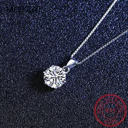 1.0ct VVS1 D Color Moissanite Necklace 925 Soild Sterling Sliver Chain with Certificate Fine Jewelry for Woman