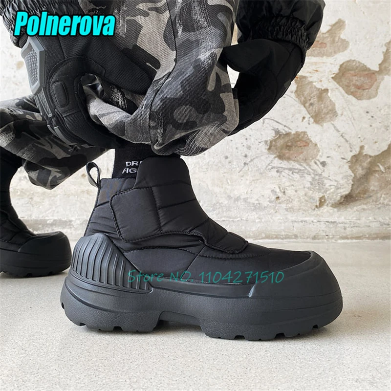 Winter New Warm Plush Platform Snow Boots for Women Men Thick Soled Round Toe Ankle Boots Outdoor Causal Couple Shoes