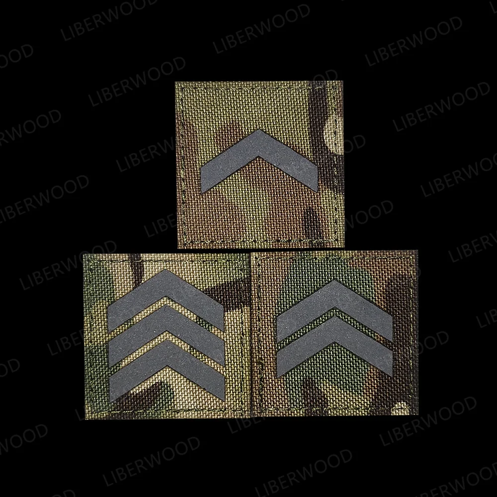 LIBERWOOD UK British Flag Army Infrared Reflective IR Patch Uniform Rank Arms Shoulder Armband MP MED CP Hook Tab Badge Emblem