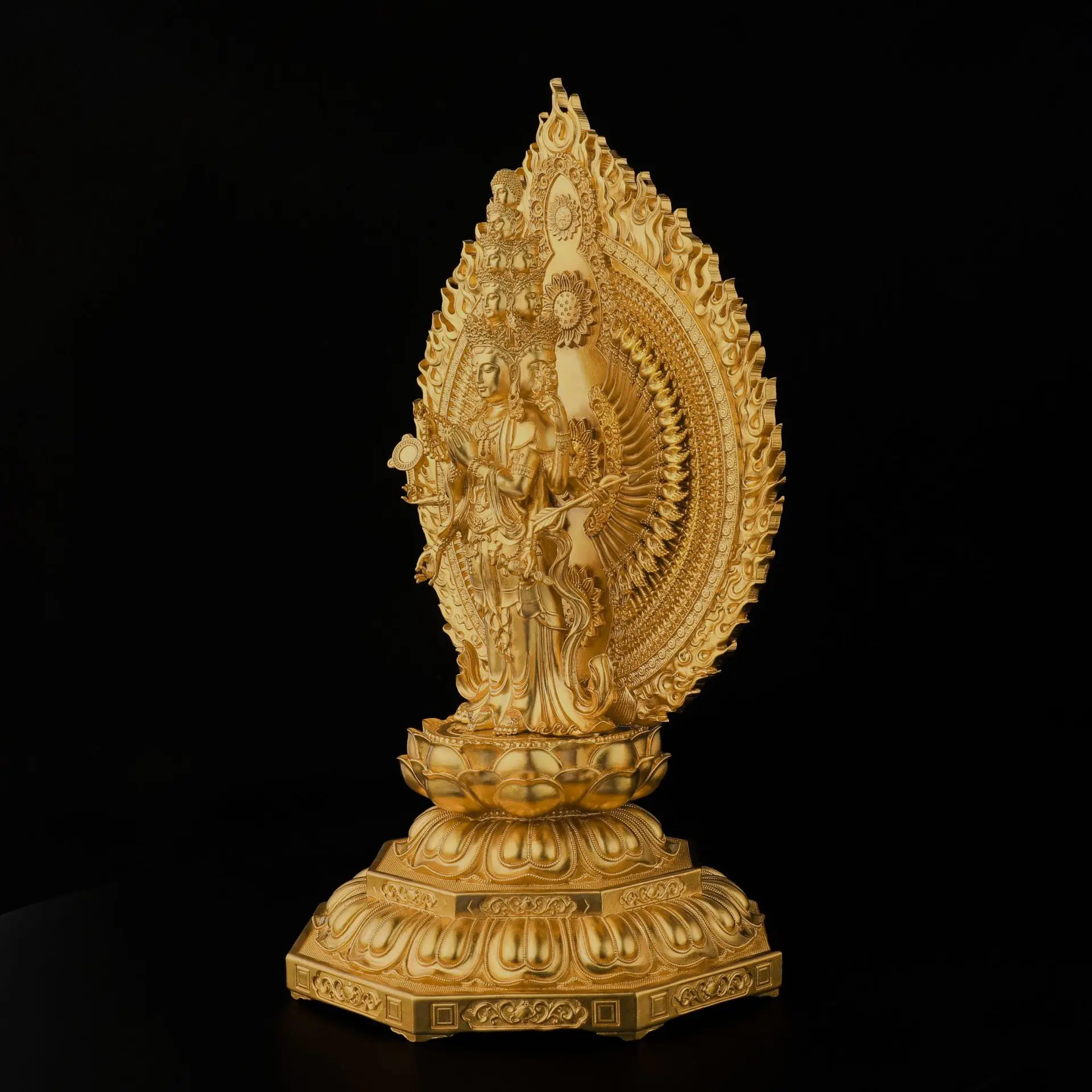 Brass Boutique Home Furnishings Offering Avalokitesvara Bodhisattva Home Buddha Statue Copper Ornament