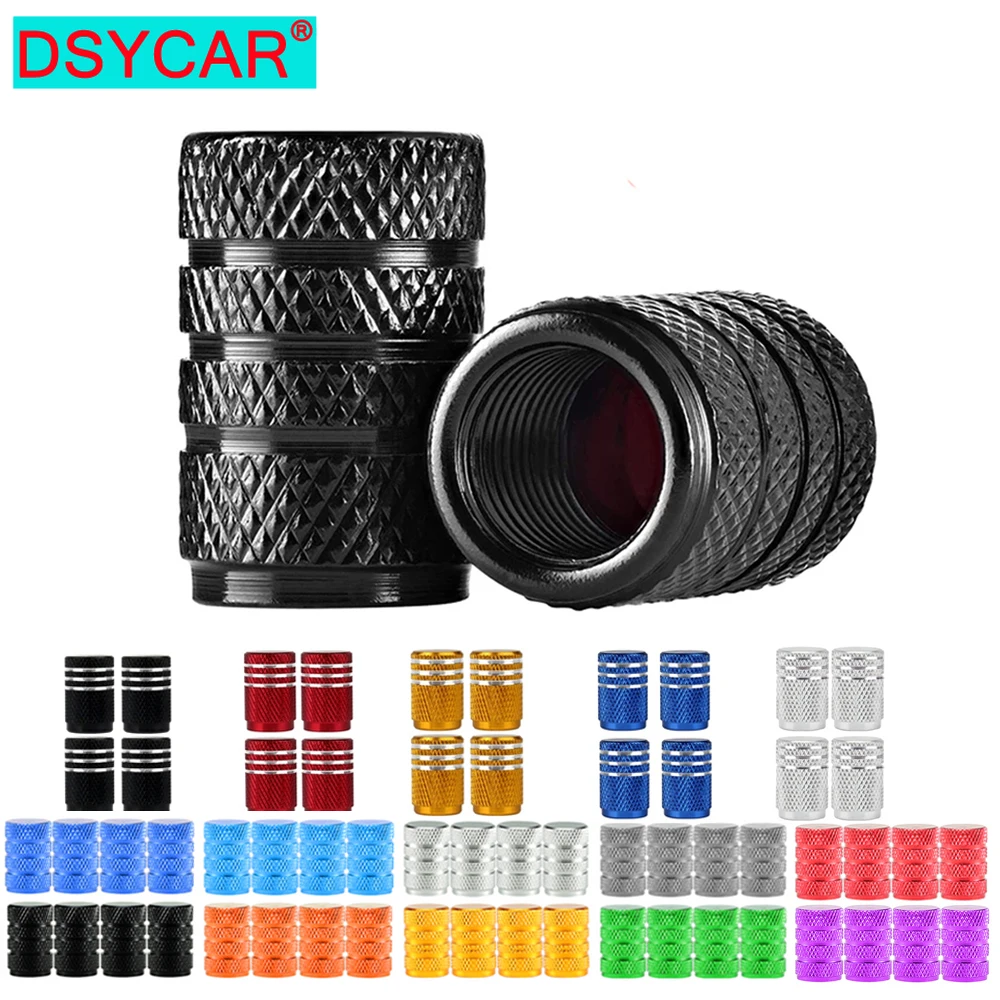 

DSYCAR 4Pcs Aluminum Tire Valve Stem Caps, Dust Proof Cover Universal fit for Cars, SUVs, Bike and Bicycle, Trucks, Motorcycles