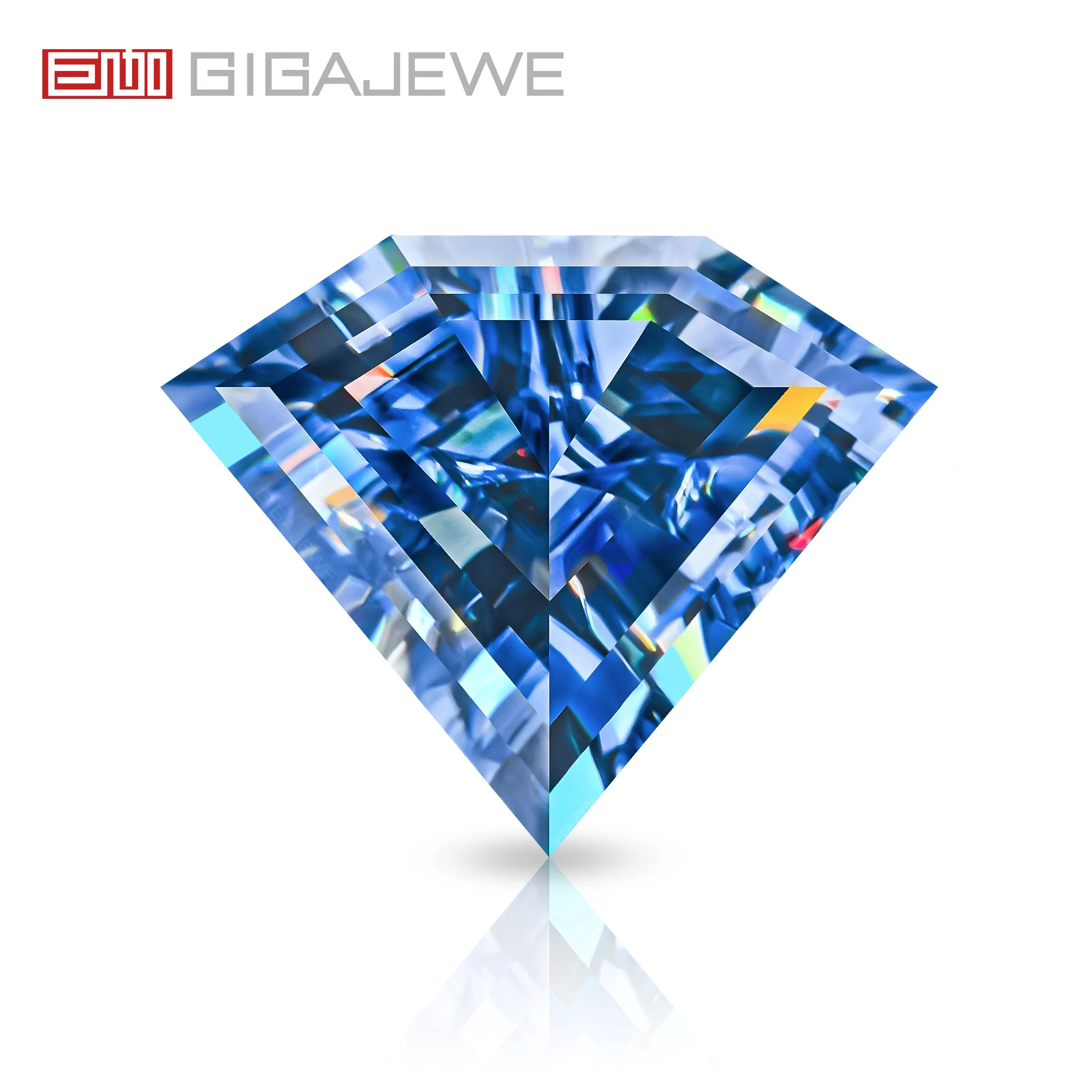 GIGAJEWE Moissanite Shield Cut Natural Blue Color FL-VVS PFL-remium Gems Loose Diamond Test Passed Gemstone For Jewelry Making