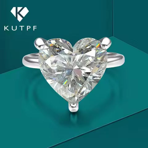 1/2/4carat Moissanite Engagement Rings with Certificate 925 Sterling Silver Heart Cut Solitaire Diamond Wedding Ring for Women