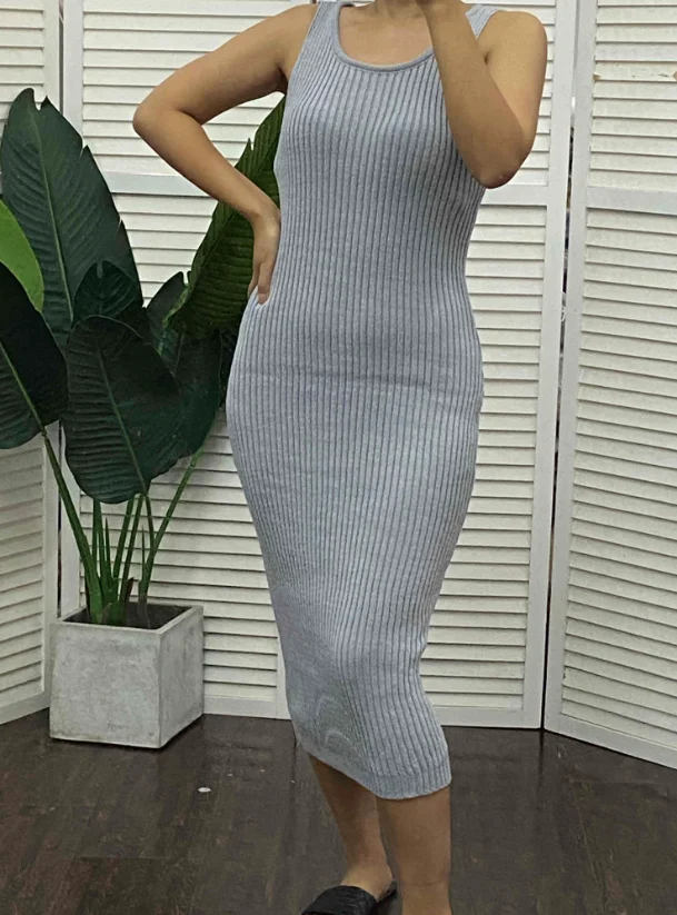 Women\'s Sweater Dress Set Autumn Winter New 2023 Solid Turtleneck Ribbed Sweater & Knitted Strap Dress Sets Matching Outfit