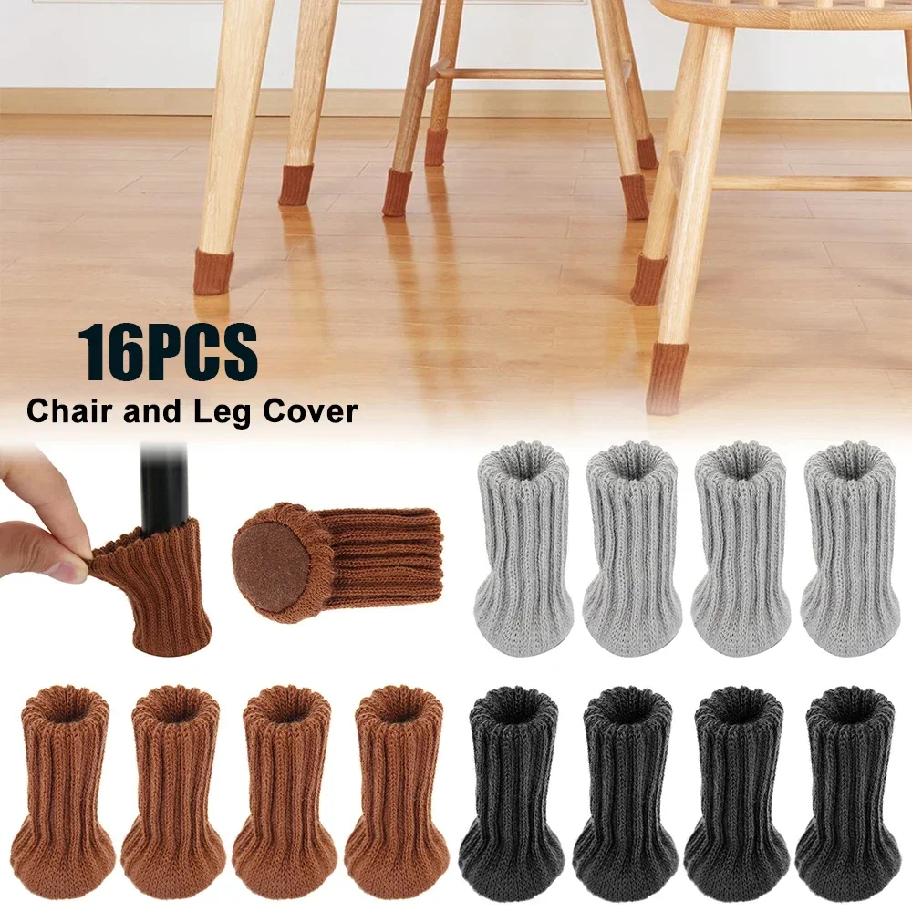 

16PCS Table Chair Legs Socks Anti-Slip Pads Table Legs Socks Washable Anti-Noise Solid Color Chair Leg Socks Furniture Foot Mat