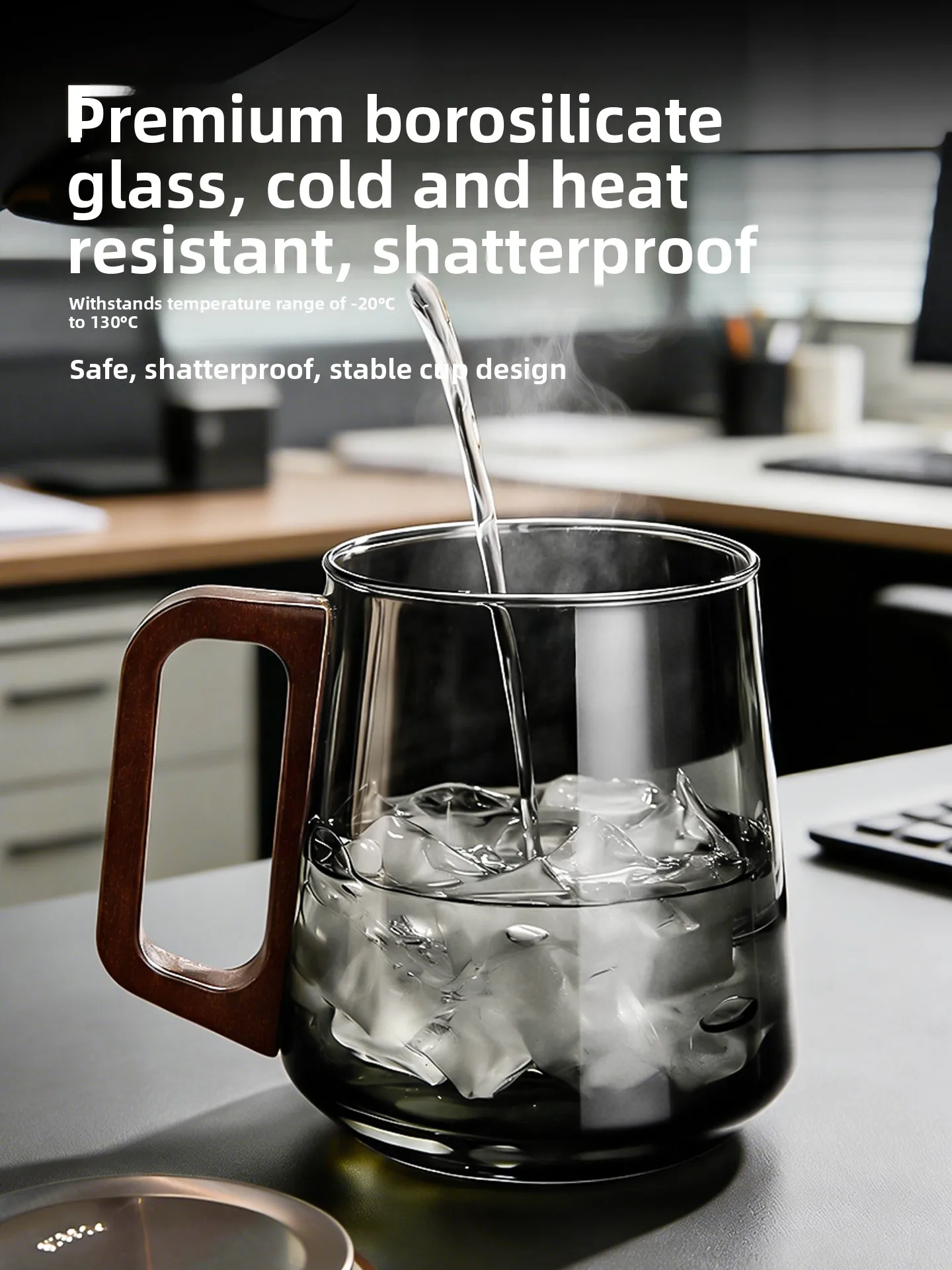 GIANXI Modern Simple Style Tea Cup for Office Use Glass Tea Water Separation Cup Men's Version with Handle Home Use Tea Cup