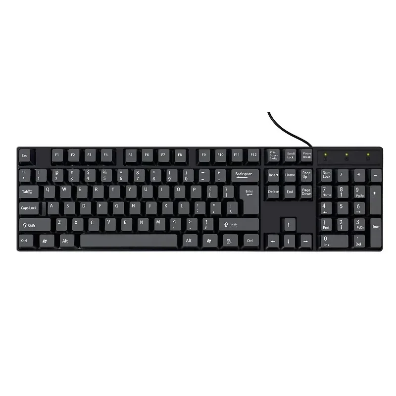 Teclado com fio de linguagem pequena Russo Espanhol Árabe Francês layout USB com fio 104 teclado de comércio exterior