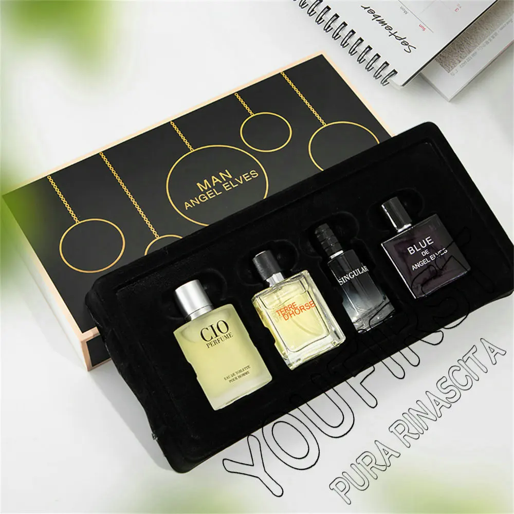 Perfume de marca de lujo para Hombre, Parfums de Colonia para Hombre, 120ml, Perfumes para Hombre, caja de regalo para Hombre, conjunto de 4 Uds., Spray aromático Floral de plantas