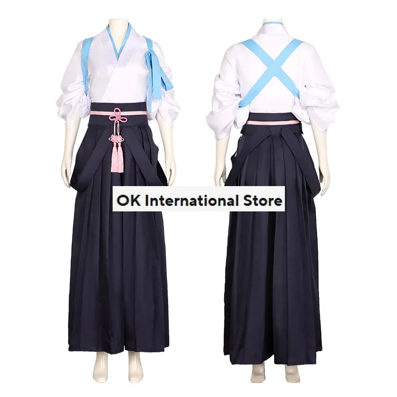 Genshin Kostum Dampak Kamisato Yaka Cosplay Kimono Kostum Uniformen Top Rok En Kimono Kendo Pak Halloween Feestkostuum