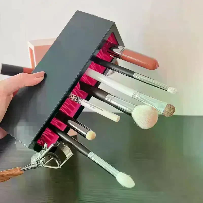 Brush Holder Organizer Silicone Ventilate Air Drying Rack Horizontal Box Full Size Eyeliner Paint Pen Upright Container Makeup