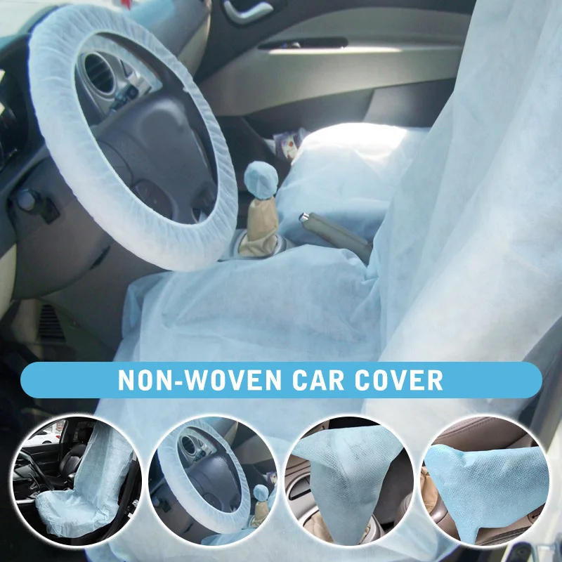 2 Pcs Disposable Car Seat Covers Non-woven Fabric Car Dust Kit Universal Waterproof Care Cleaning Beauty Repair Protective Cover