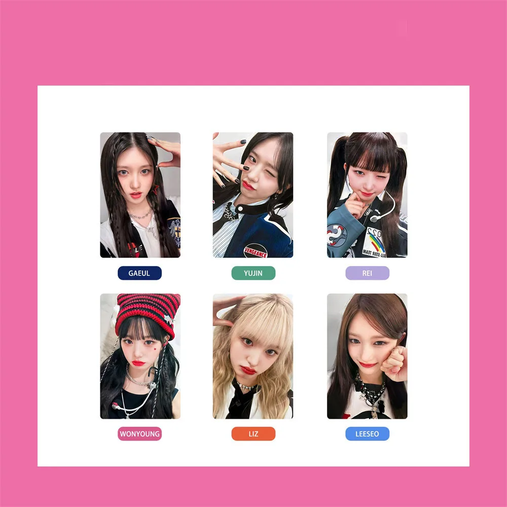 6Pcs/Set KPOP Wonyoung Liz Yujin Album Japan Fanmeeting Photocards List Rei Gaeul Cute Selfie Lomo Cards Postcards Fans Gift