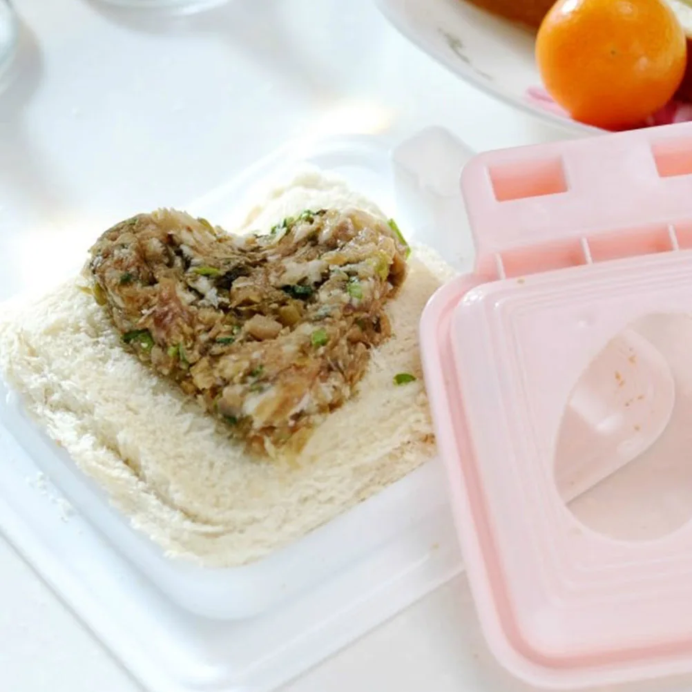 แซนวิชแม่พิมพ์เบเกอรี่เครื่องมือ DIY เค้ก Toast Maker สีขาวแบบพกพารูปการ์ตูนเด็ก Appetite ขนมปังมีดอุปกรณ์