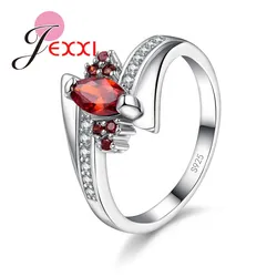 Fashion 925 Sterling Silver Finger ring For WomenShiny Color Cubic Zirconia Wonderful Gifts For Girls/Ladies Top Sale