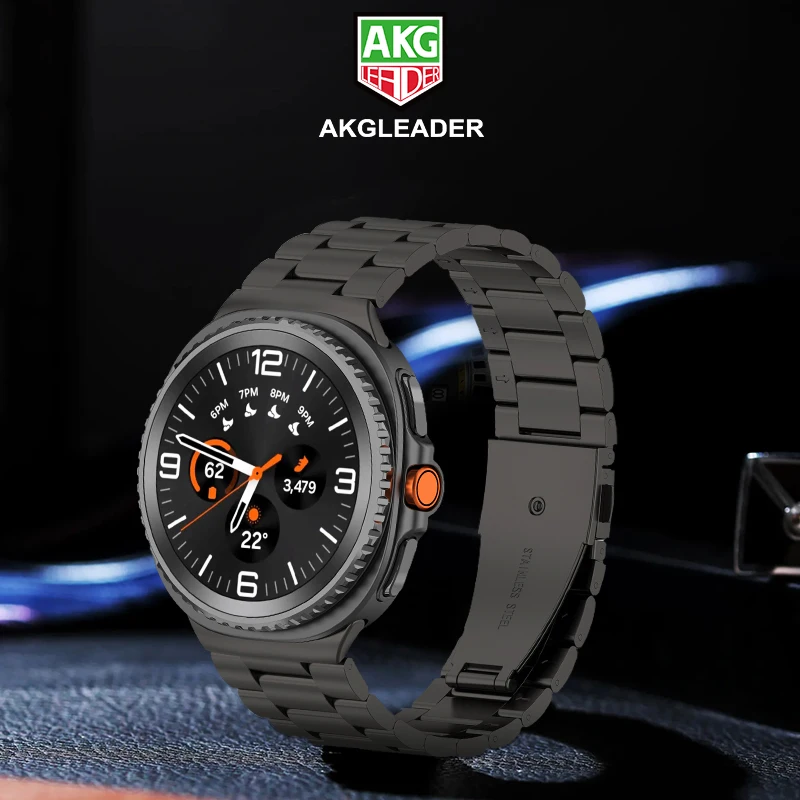 

AKGLEADER stainless steel three watch straps for Samsung galaxy watch 8 classic strap for 44mm watch band for 7 Ultra 47mm strap