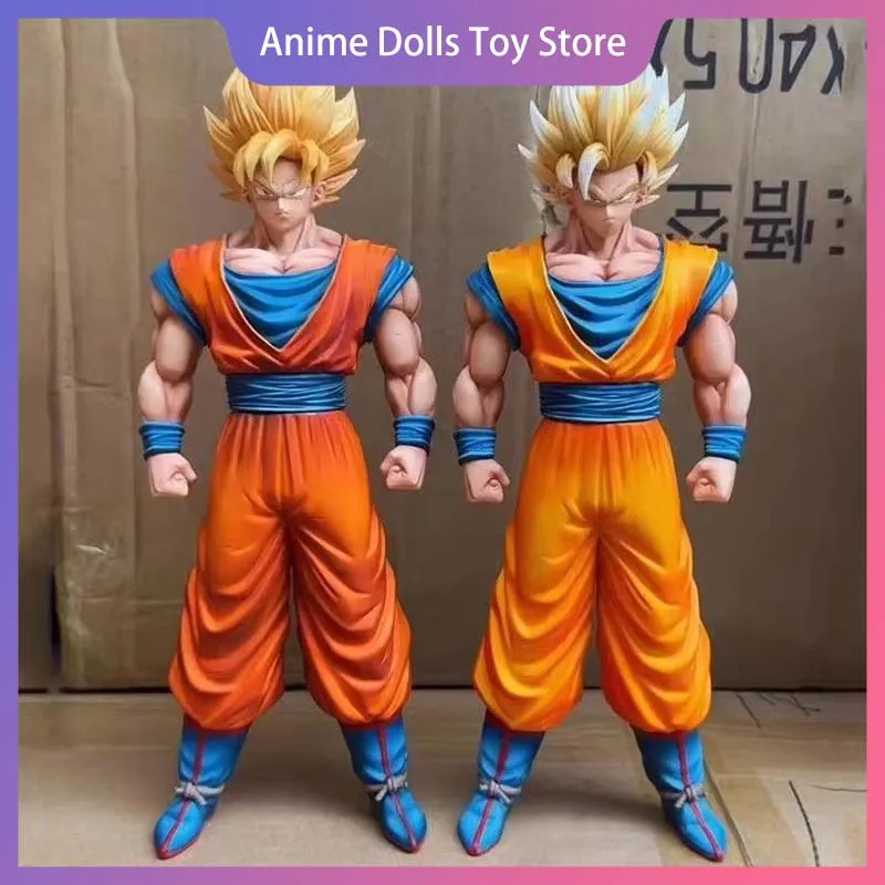 

Dragon Ball HY Goku 31cm Action Figure Super Saiyan 1/2 Goku Anime Cartoon Pvc Modle Statue Toy Room Desk Decor Collection Gift