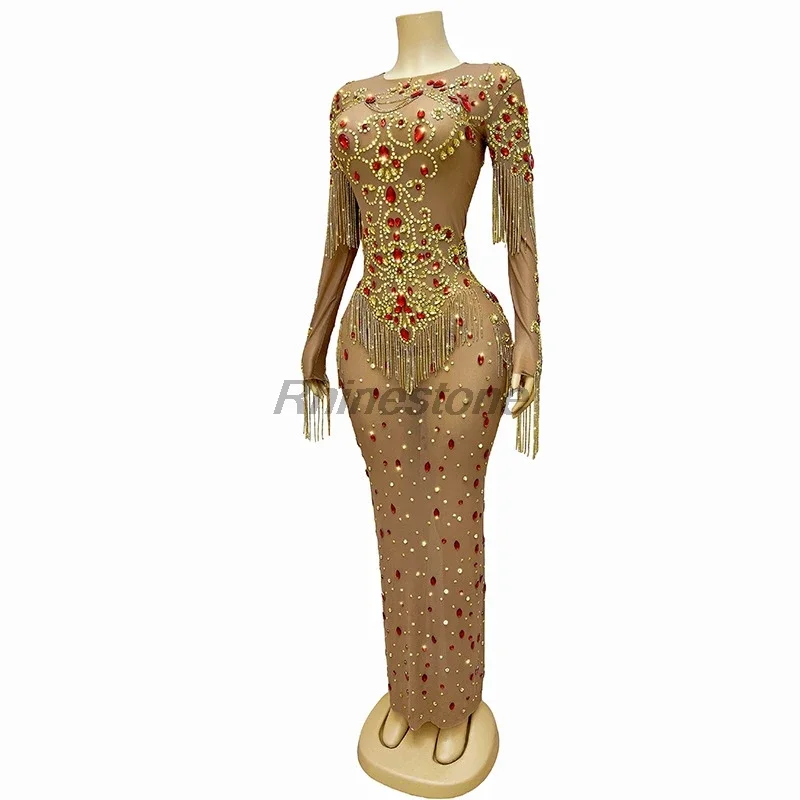 Luxury Atmosphere Summer New Mesh Transparent  Evening Birthday Party Dance Singer Performance Costume