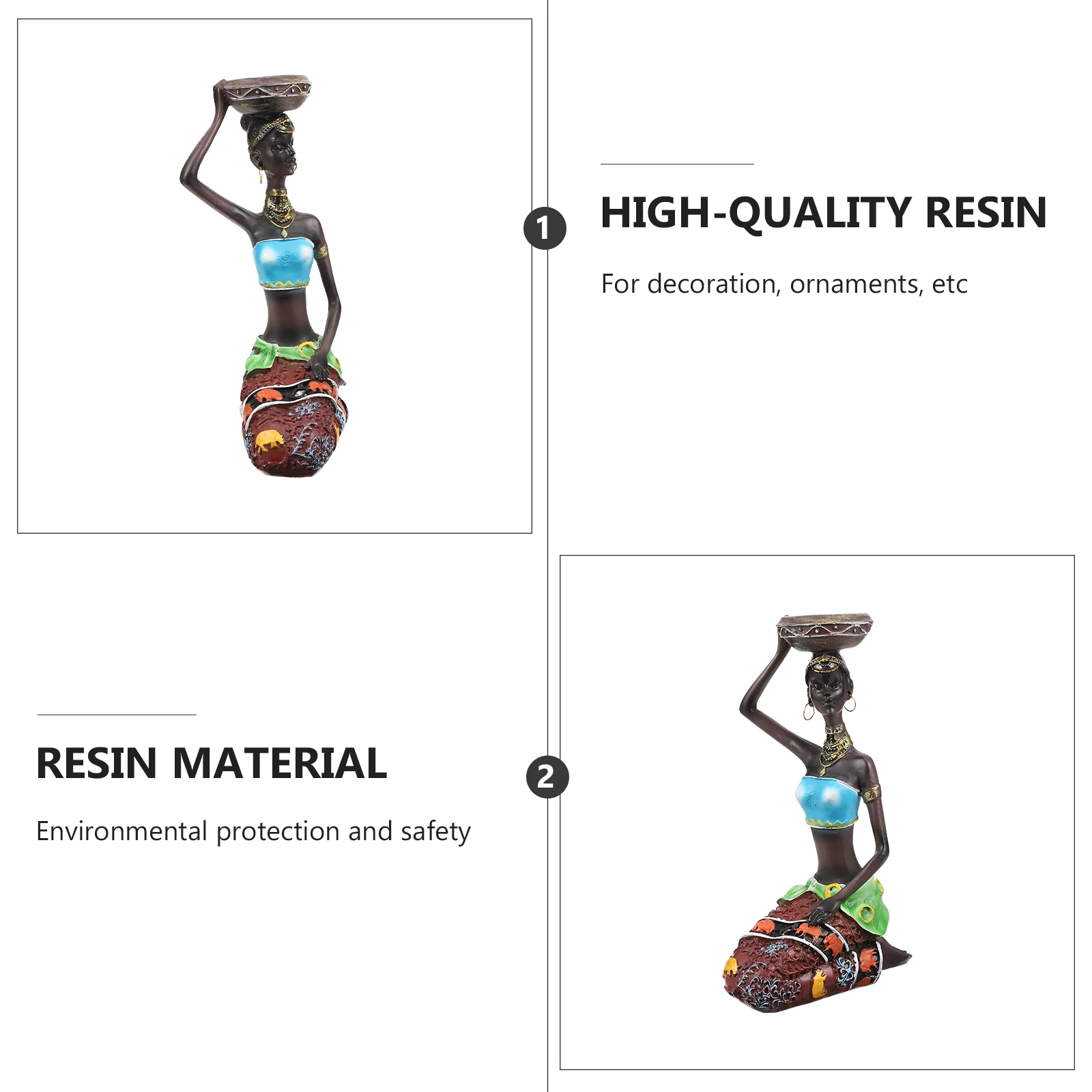 

2Pcs Resin Stand Decorative Candlestick Beautiful Wedding Holder Home Ornament Resin Candlestick