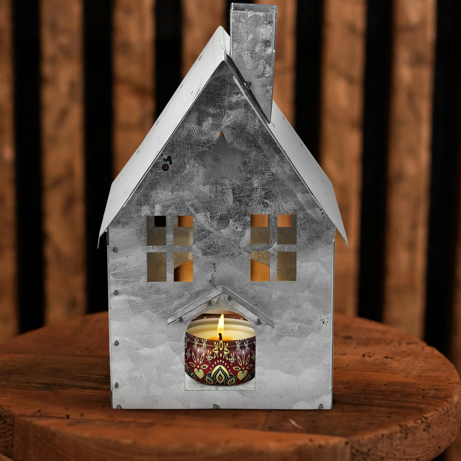 

Christmas Holder Iron Holders House Shaped Dining Table Tea Light Tealight Modern
