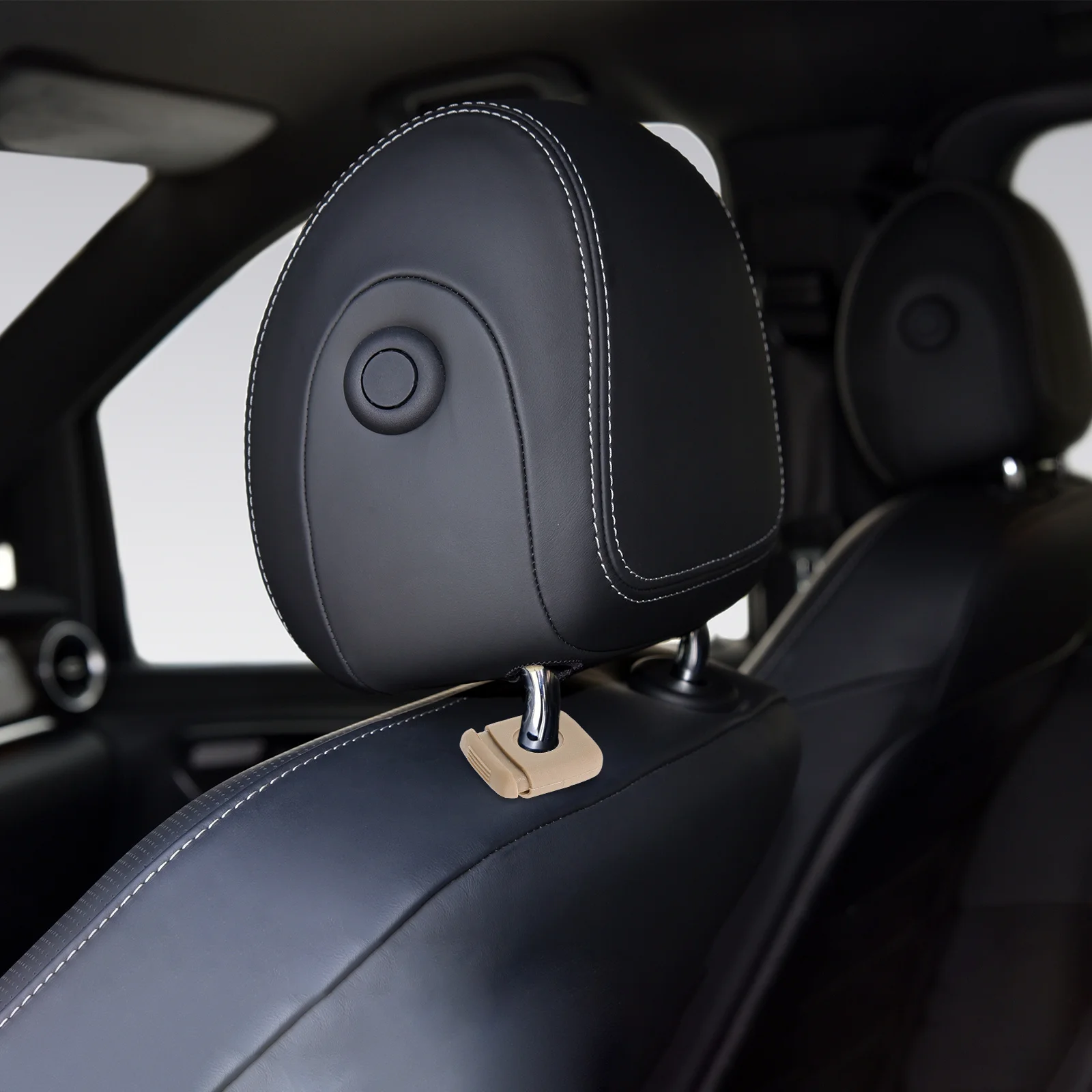 

2Pcs Car Headrest Guide Insert Tube Locking Plastic Headrests Trim Post Repair Kit for Front Rear Seat Neck Support