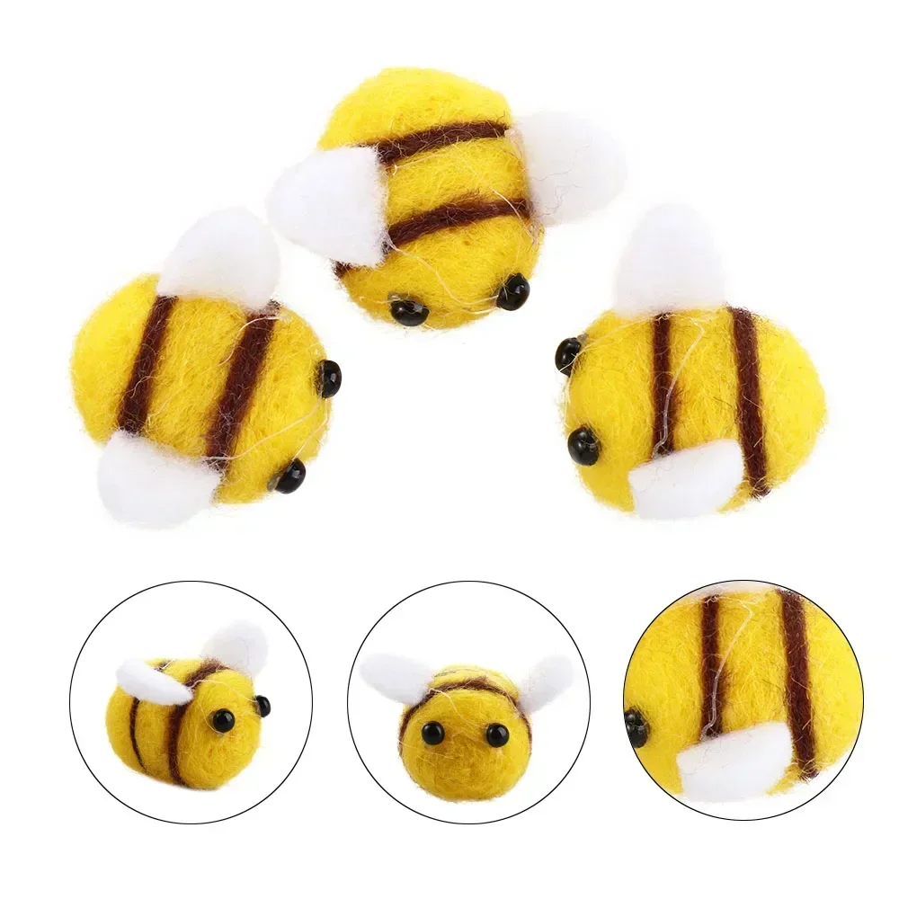 10 pieces of Kawaii wool felt bee animal wool felt doll DIY bag pendant micro bee decoration home decoration