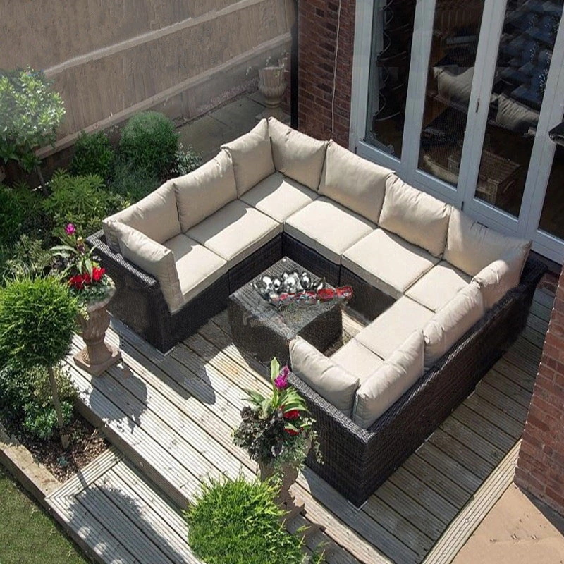 Rattan sofa, balcony, rattan chairs, coffee table, living room, combined outdoor rattan furniture