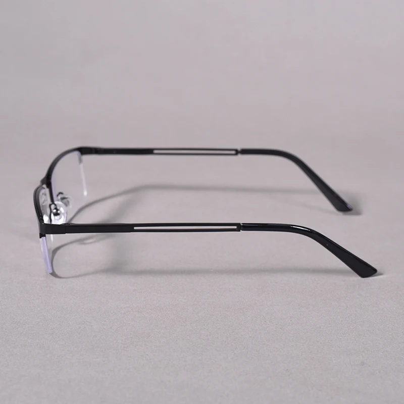 Herren-Lesebrille mit halbem Rahmen, modisch, quadratisch, Business-Rezeptbrille, blaues Licht blockiert + 125 + 175 + 225 + 275 – Detail 7