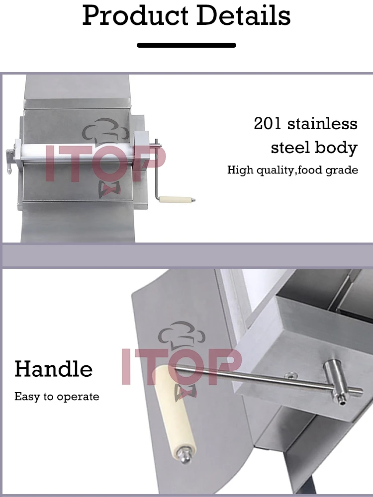 ITOP MSP-15 Manual Dough Sheeter Dumpling Wonton Wraps Noodles Croissant French bread Bakery Equipment 0.5-15mm Thickness