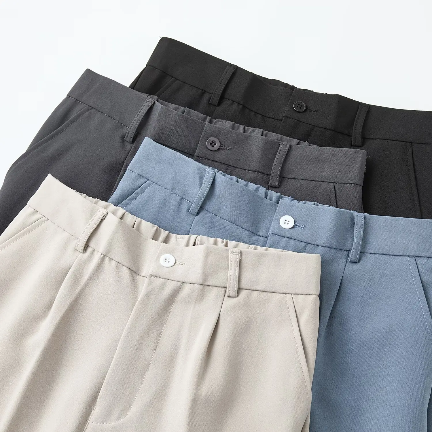 Herbsthosen für Herren, lockere Freizeithosen mit guter Drapierung, bodenlange Hosen, koreanischer Stil, trendige gerade Anzughosen. – Detail 13