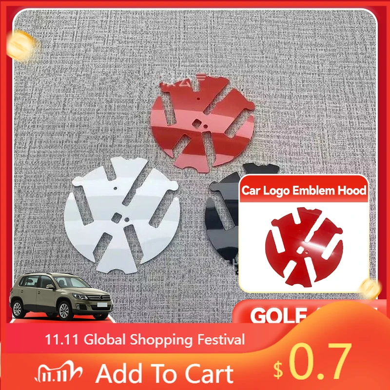 

For Volkswagen VW Interior Stickers Lamp Hoods 1pcs 110mm black/red/white Car Rear logo background For Golf 6/7/7.5/Polo/Passat/