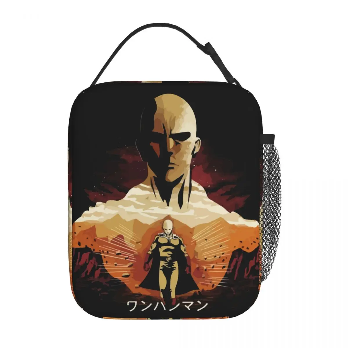 حقيبة تبريد معزولة للغداء من One Punch Man قابلة لإعادة الاستخدام   حاوية غداء ذات سعة عالية، صندوق غداء للرجال والنساء أثناء السفر