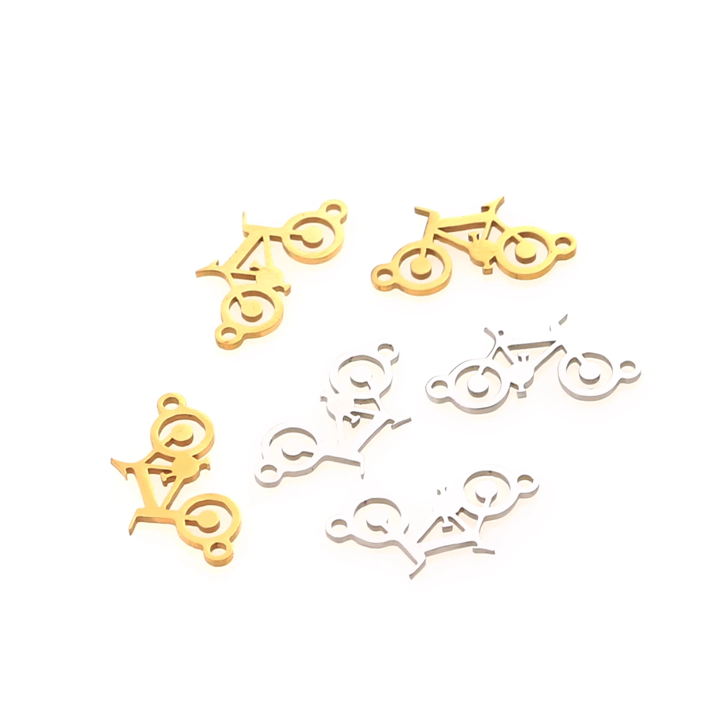 5pcs 10*20mm Stainless Steel Sport Bike Charms Fit Bicycle Bracelet Connector Bracelet Necklace Pendants for DIY Jewelry Making